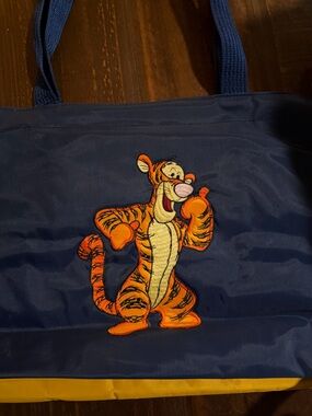 VTG Navy Blue Embroidered Tigger Tote Bag 12”x20” Approx